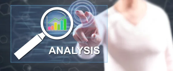 Woman touching an analysis concept — Stock Photo, Image