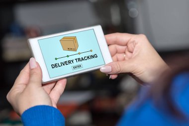 Teslimat kavramı Smartphone'da izleme
