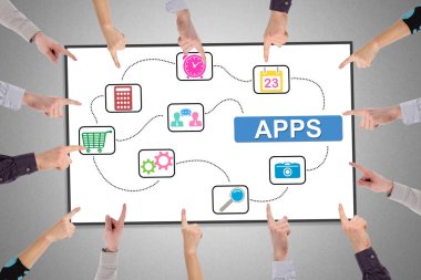 Bir beyaz tahta üzerinde Apps kavramı
