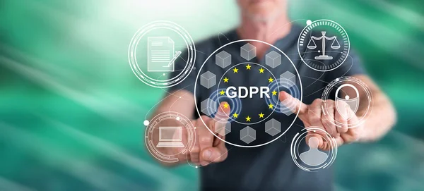 Man raakt een gdpr concept — Stockfoto