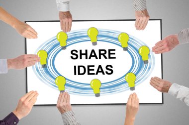 Fikir kavramı bir beyaz tahta üzerinde paylaşmak