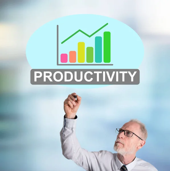 Businessman drawing productivity concept