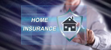 Bir ev sigorta kavramı dokunmadan adam