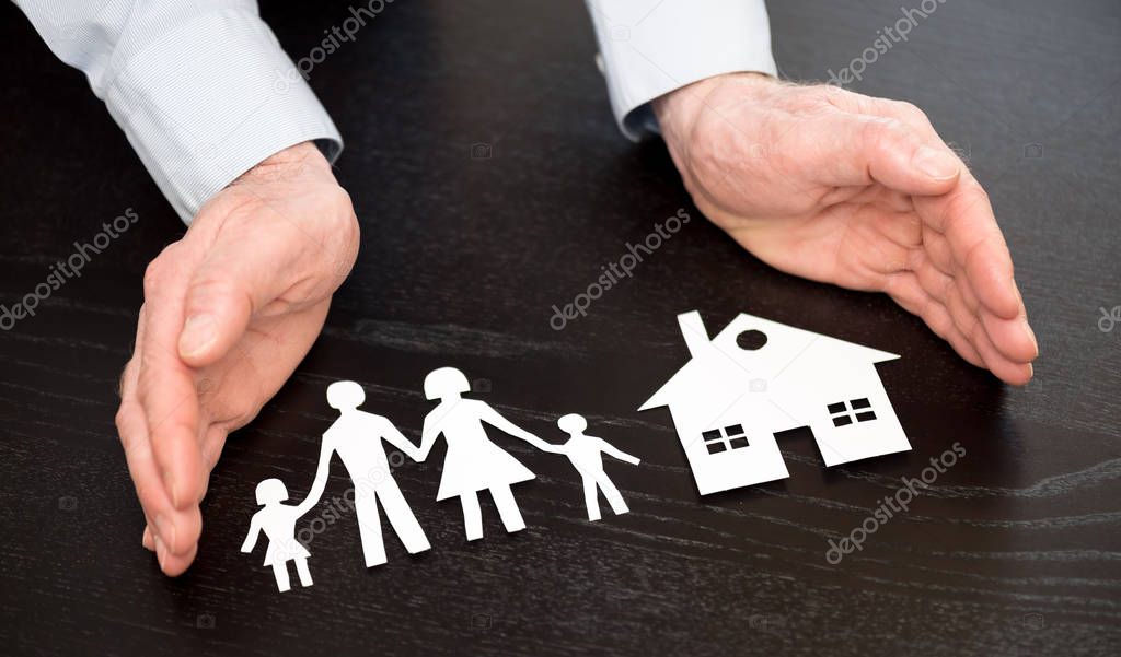 Concept of family and house coverage