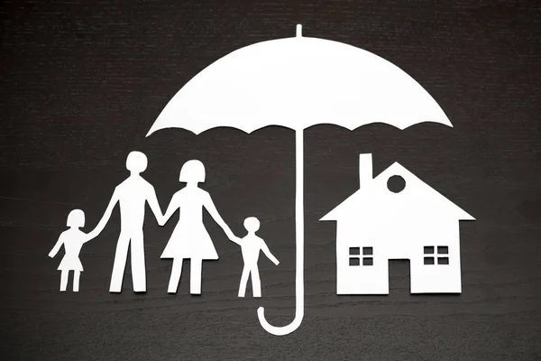 Family and house protection coverage concept