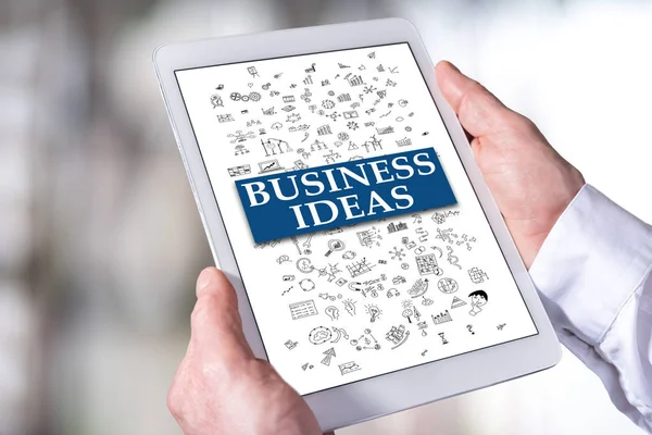 Conceito de ideias de negócios em um tablet — Fotografia de Stock