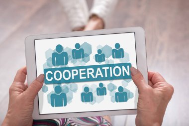 İşbirliği kavramı bir Tablet