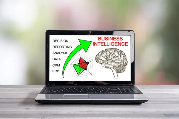 Business intelligence concept on a laptop screen