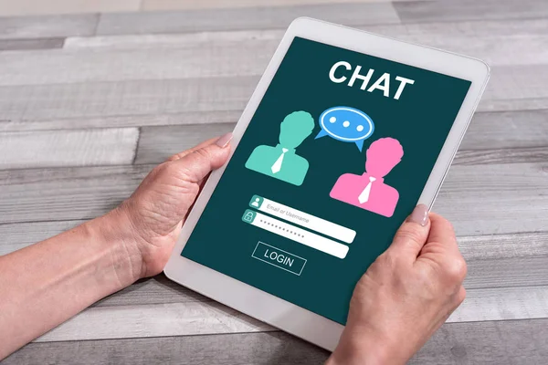 Chat concept on a tablet — Stock Photo, Image