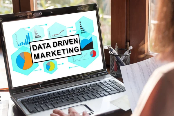 Data driven marketing concept on a laptop screen