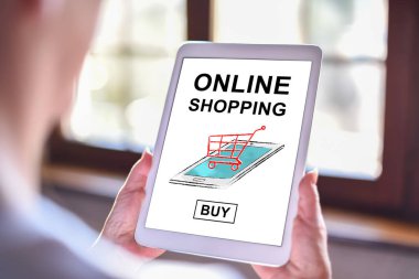 Bir tablette online alışveriş kavramı