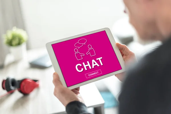Concetto di chat su un tablet — Foto Stock