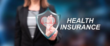 Bir sağlık sigortası kavramı dokunmadan kadın