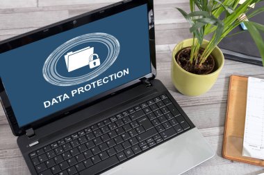 Veri koruma kavramı bir laptop