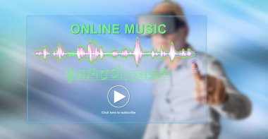 Adam bir online müzik konsepti dokunmadan