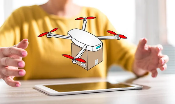A drone szállítás fogalma — Stock Fotó