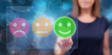 Bir müşteri memnuniyeti kavramı dokunmadan kadın