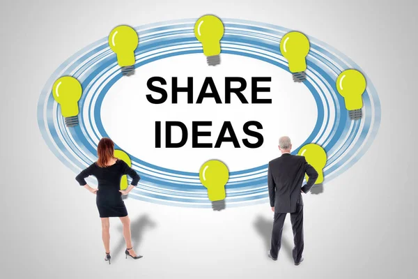 Share ideas concept watched by business people