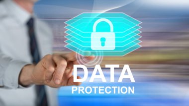 Bir veri koruma kavramı dokunmadan adam