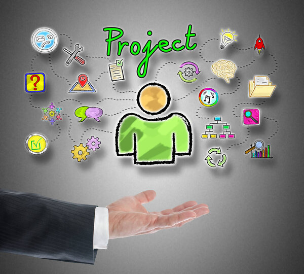 Project concept levitating above a hand