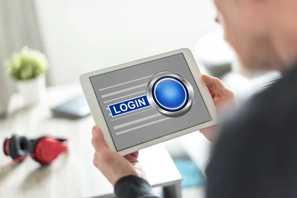Login concept on a tablet — Stock Photo, Image