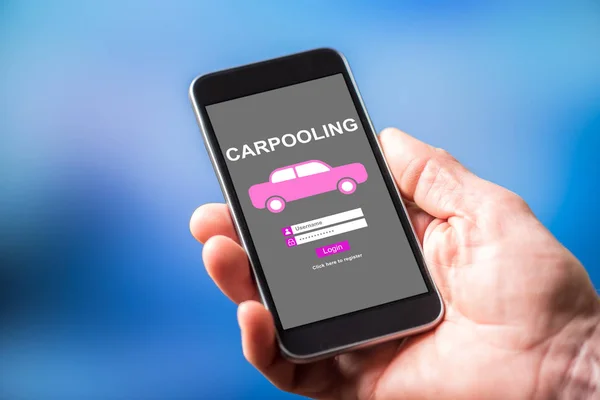 Concetto di car pooling su smartphone — Foto Stock