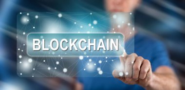 Adam bir blockchain kavram dokunmadan