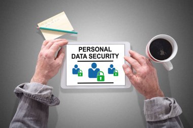 Tablet üzerinde kişisel veri güvenliği kavramı