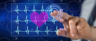 Adam bir kalp dokunmadan grafik kavramı beats