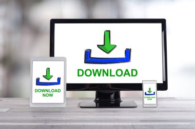 Farklı cihazlarda indirme konsepti