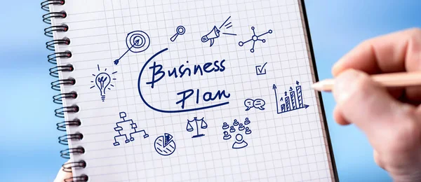 Businessplan-Konzept auf einem Notizblock — Stockfoto