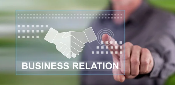Man touching a business relation concept