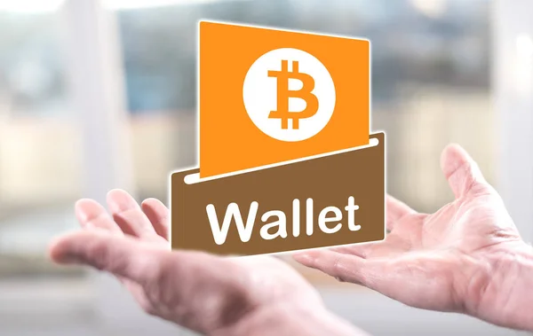 Konzept der Bitcoin-Brieftasche — Stockfoto