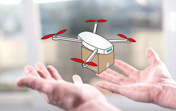 Concept of drone delivery