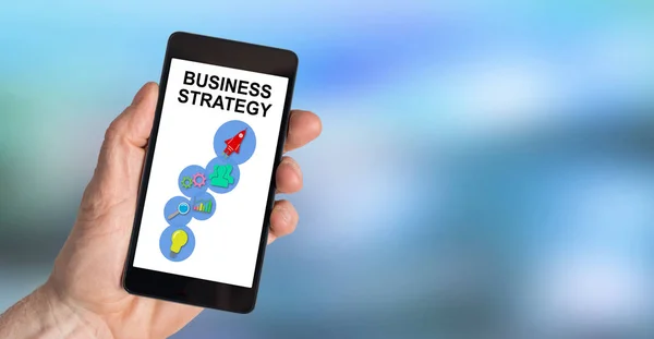 Obchodní strategie koncepce na smartphone — Stock fotografie