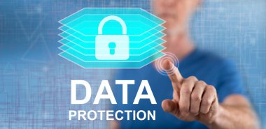 Bir veri koruma kavramı dokunmadan adam
