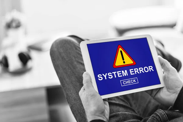 System error concept on a tablet