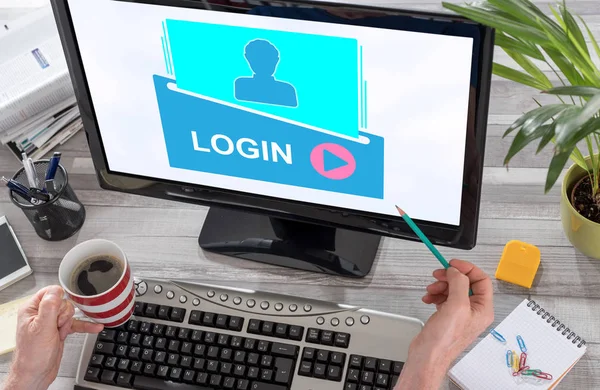 Login concept on a computer — Stock Photo, Image