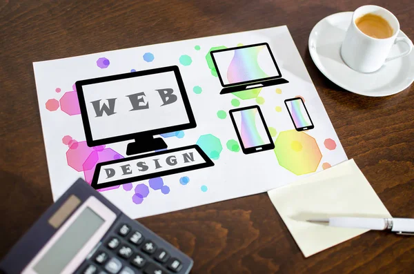 Web tasarım konsepti bir kağıt üzerinde — Stok fotoğraf