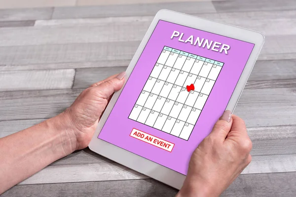 Event adding on planner concept on a tablet