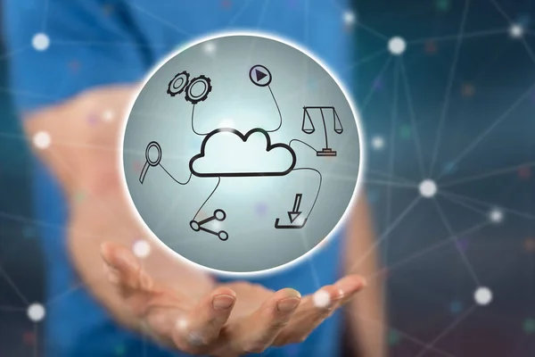 Konzept der Cloud-Technologie — Stockfoto