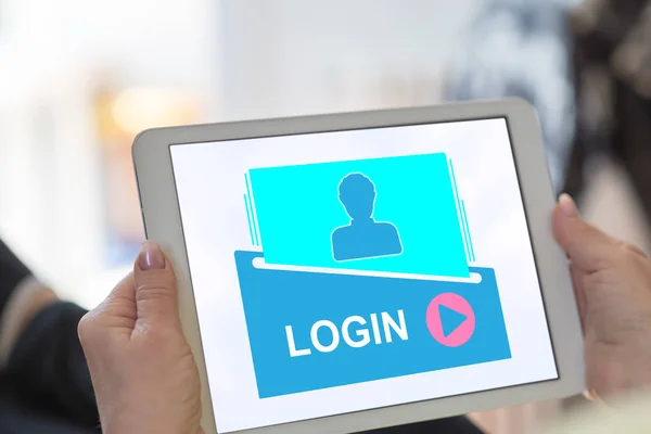 Login concept on a tablet — Stock Photo, Image
