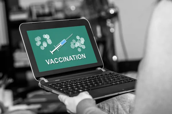 Vaccinatie concept op een Tablet — Stockfoto