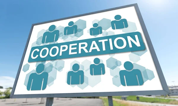 Samarbete koncept på en skylt — Stockfoto