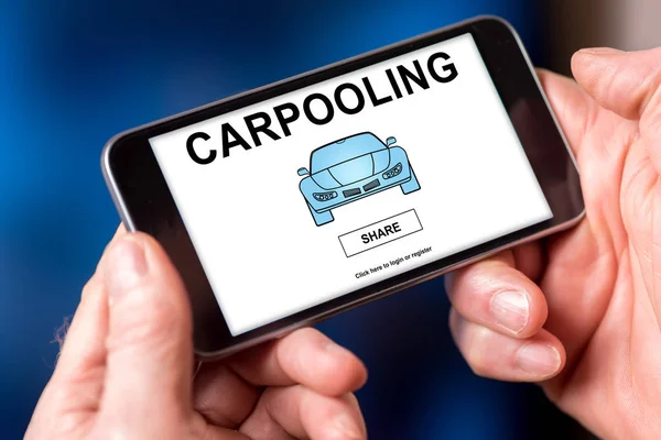 Concetto di car pooling su smartphone — Foto Stock