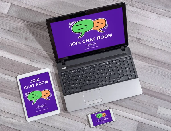 Chat room concept on different devices