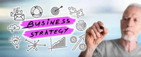 Man drawing business strategy concept — Stock Photo, Image