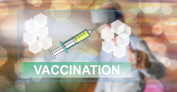 Man vidröra ett vaccinations koncept — Stockfoto