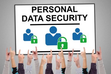 Beyaz tahtaüzerinde kişisel veri güvenliği kavramı