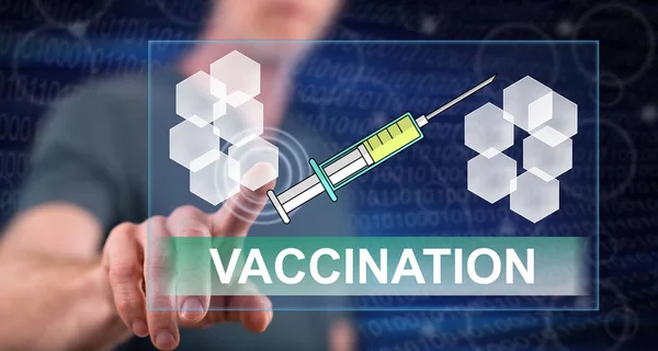 Man die een vaccinatie concept aanraakt — Stockfoto